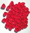 50 10x8mm Transparent Red Leaf Beads